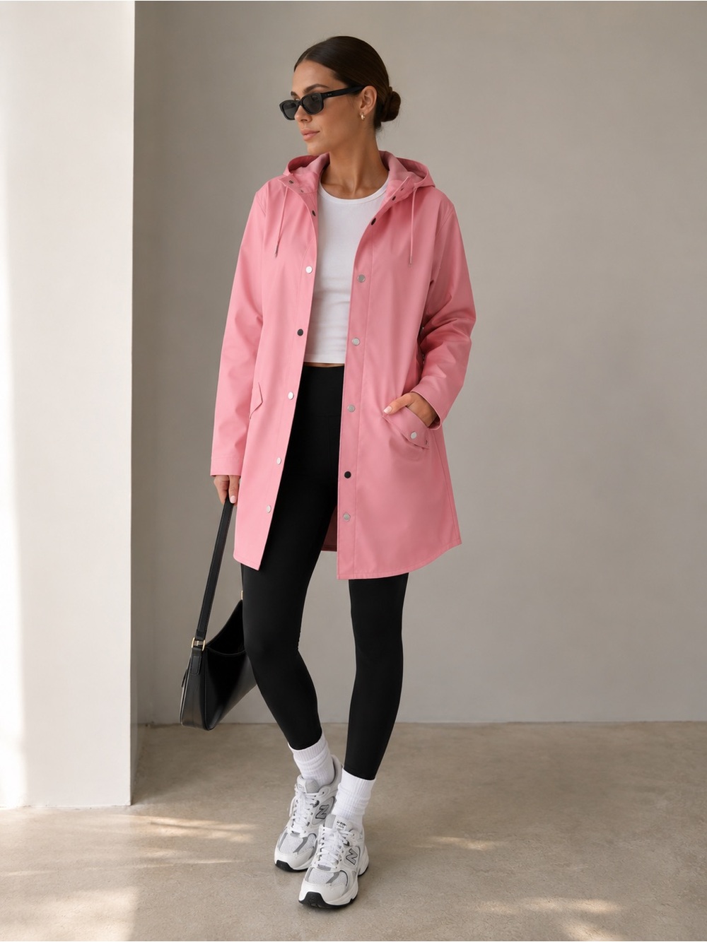RAINS Long Jacket In Pink Sky Size Large New!